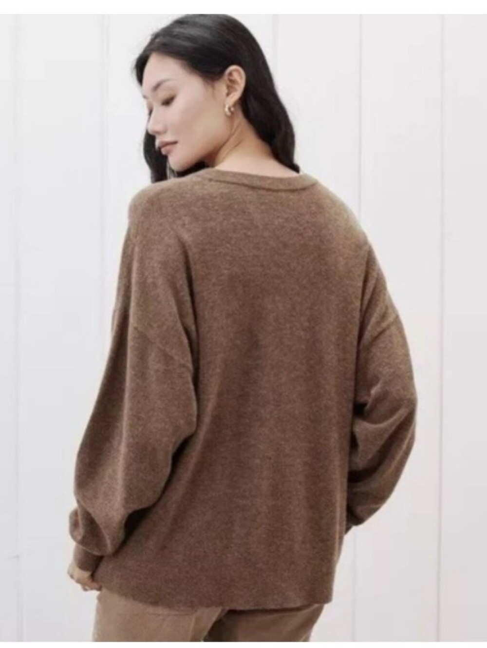 Jenni Kayne Marina Fuzzy Brown Sweater sz - Picture 2 of 9